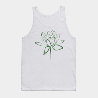 Lotus Blossom Calligraphy Green Tank Top